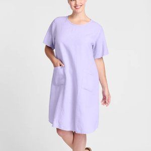 Flax Short sleeve Dress - 100% Linen Shift Dress